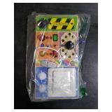 Chillife Busy Board Montessori Toys Wooden Sensory Board with 19 LED Light, Switch, Button Travel Activity Educational Learning Toddler Toys for 1-3 Year Old Boy and Girl