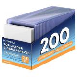Card Sleeves Top Loaders for Cards, 3 x 4 Hard Plastic Toploaders, Baseball Card Protectors, Trading Card Holder for Football Sports Cards (100 Toploaders + 100 Penny Sleeves)