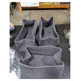 Maxuni 3-Pack Storage Baskets for Organizing | Woven Shelf Toy Basket | Rope Baskets for Gifts Empty | Closet Organizer Bins with Handles | Cube Decorative Box | 13.7x7.1x6.7 | Mixed Black