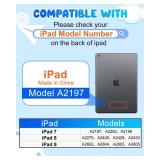 JoySolar for iPad 7th/8th/9th Gen Case - Soft Silicone Cute Cartoon Case with Rotationg Stand & Shoulder Strap, Shockproof Cover for Kids Girls Boys, Blue