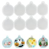 2pcs 4-Cavity Deep Round Christmas Ornament Resin Mold,Round Silicone Keychain Molds for Epoxy Resin,Christmas Tree Decorations Christmas Bauble Silicone Mold Halloween