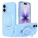 IYH Magnetic Case for iPhone 17 6.3 with Invisible Stand [16FT Military Protection] Liquid Silicone Cover, Light Blue