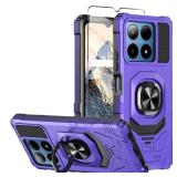Mocotto for Boost Summit 5G Phone Case with Tempered Glass Screen Protector,Military Grade Heavy Duty Shockproof Protective Cover,with Ring Kickstand (Boost Summit 5G,Purple)