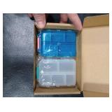 2 Pcs Travel Pill Organizer, Portable Travel Medicine Daily Pill Container Organizer 7 Day Pill Case Storage Vitamin Fish Oil (White & Blue) NO LABELS