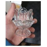 HillSpring Toothpick Holder, Decorative Crystal Glass Toothpick Dispenser with 450 Bamboo Toothpicks