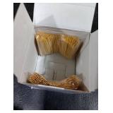 HillSpring Toothpick Holder, Decorative Crystal Glass Toothpick Dispenser with 450 Bamboo Toothpicks