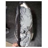 BULBUL Color Block Window Curtains Panels 96 inches Long Cream Ivory Grey Velvet Farmhouse Drapes for Bedroom Living Room Darkening Treatment with Grommet Set of 2