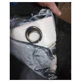 BULBUL Color Block Window Curtains Panels 96 inches Long Cream Ivory Grey Velvet Farmhouse Drapes for Bedroom Living Room Darkening Treatment with Grommet Set of 2