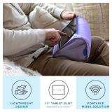 LAPGEAR Tablet Pillow Stand - 11 Slot for iPads, Galaxy Tabs, Kindles, E-Readers & Phones | Cushioned Holder with Storage Pocket & Handle | Purple Amethyst - Style No. 33102