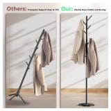 HzTinT Coat Rack with Natural Marble Base, Metal Freestanding Coat Rack with 8 Hooks, 3 Adjustable Size Sturdy Coat Tree for Bags, Coats, and Hats for Entryway, Hallway, Bedroom, Office, Black MISSING