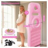 Inflatable Pregnancy Pillow with Belly & Head Hole, Prone Pregnancy Pillow for Stomach Sleepers, Belly Pillow Pregnancy Mattress for Pregnant Women, Maternity airbed Pool Float for Tummy Massage