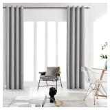 JSFLY Blackout Curtains for Bedroom Thermal Insulated Light Blocking Room Darkening Curtains Solid Grommet Window Drapes for Living Room, Set of 2 Curtain Panels 42 W x 63 L inch Long Light Gray