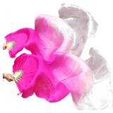 ZHGAOG Belly Dance Faux Silk Veil Fans veils Pair Handmade Belly Dancing Fans Silk Dance Fans Performances Line Dance