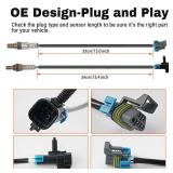 Set of 2 Oxygen Sensor Upstream Downstream O2 Sensor Compatible with Chevy Malibu Equinox Captiva Sport, GMC Terrain, Pontiac Solstice G6, Saturn Aura Vue Sky L4 2.4L Replace 234-4242, 250-24704