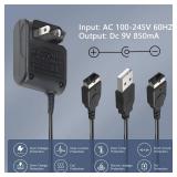 Vranzoral Gameboy Advance SP Charger - AC Wall Adapter & USB Charging Cable Compatible with Nintendo DS/GBA SP Systems, Portable Travel Power Cord for Gaming Accessories