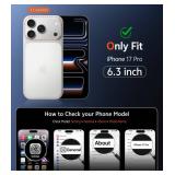 FNTCASE for iPhone 17 Pro Case, Compatible with Magsafe, Clear Transparent Magnetic Shockproof Protective Rugged Phone Cover - 6.3 inch (A-Clear) CASE ONLY