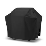 SunPatio Grill Cover 55 Inch, Outdoor Heavy Duty Waterproof Barbecue Gas Cover, UV & Fade Resistant, All Weather Protection Compatible for Weber Charbroil Nexgrill Kenmore Grills and More, Black