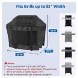 SunPatio Grill Cover 55 Inch, Outdoor Heavy Duty Waterproof Barbecue Gas Cover, UV & Fade Resistant, All Weather Protection Compatible for Weber Charbroil Nexgrill Kenmore Grills and More, Black