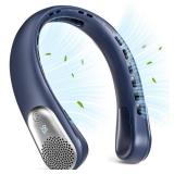 Meonov Neck Fan, LED Display USB Rechargeable Portable Fan,360° Cooling Bladeless Personal Fan, 4000 mAh 3 Speeds Adjustable Wearable Fan for Women,Travel, Gift, Home, Office, Men