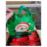 Abbylike 60 Pcs Christmas Gift Bags Bulk Reusable Non Woven Christmas Tote Bags with Handles for Gift Wrapping Shopping Xmas Party Supplies Favors, 9.1x8.7x4.3 Inch