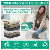 Cozy Essential Travel Vacuum Storage Bags with Rechargeable Cordless Electric Pump, Space Saver Bags for Luggage, Suitcase, Carry-On, for Clothes, Blankets, Comforters, Pillows, 6 Combo