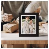 upsimples 5x7 Picture Frame, Display Pictures 4x6 with Mat or 5 x 7 Without, Wall Hanging Photo Frames, Black, 1 Pack