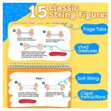 Kasfalci String Figure Game Book with String, Classic String Games with Step-by-Step Instructions, String Figure Book, Fine Motor Skills Toys, Gifts for Kids 6-12 Year Old, Girl Boy Gift, Kids Books