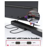 ZeniKon 8K HDMI ARC/eARC Cable for Soundbar to TV 3.3FT, eARC HDMI Cable 2.1 48Gbps Ultra High Speed HDMI Cord Dolby Atmos 8K@60Hz, 4K@120Hz HDR 3D HDCP2.3&2.3 for Vizio Sono Samsung Bose Sound bar