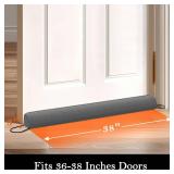 Sunolga Door Draft Stopper Blocks Hot and Cold Air with Removable Washable Cover for Bottom of Door, All-Season Seal for Noise, Light, Dust, Door Sweep for Gaps Up to 3, Home Essentials, 38, Gray