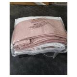 Guken 100% Blackout Curtains 96 Inch Length 2 Panels Set for Living Room Bedroom Back Tab Thermal Insulated Black Out Linen Drapes Room Darkening Window Curtains 96 Inches Long, Ash Rose