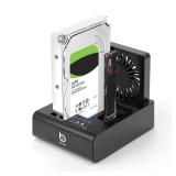 M.2 NVMe & SATA HDD Docking Station,10Gbps USB3.2 Gen2 SSD Cloner for M.2 NVMe SSD + SATA 2.5/3.5 HDD Converter, Offline Cloning, Tool-Free, Cooling Fan