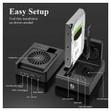 M.2 NVMe & SATA HDD Docking Station,10Gbps USB3.2 Gen2 SSD Cloner for M.2 NVMe SSD + SATA 2.5/3.5 HDD Converter, Offline Cloning, Tool-Free, Cooling Fan