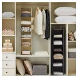 YOUDENOVA Hanging Closet Organizer, 6-Shelf Closet Hanging Storage with Side Pockets, Beige