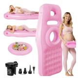 Inflatable Pregnancy Pillow with Belly & Head Hole, Prone Pregnancy Pillow for Stomach Sleepers, Belly Pillow Pregnancy Mattress for Pregnant Women, Maternity airbed Pool Float for Tummy Massage NO PU