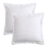 Horbaunal Set of 2 Microfiber Throw Pillow Covers 18 x 18 Inches, White Square Pillow Shams, Super Soft and Wrinkle Resistant Decorative Pillowcases with Zipper Closure (Pillow Not Included)