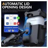 RFUNGUANGO for Airpods 2nd and 1st Generation Protective Cases Automatic Pop-up with Safety Lock Clip, Full Body Shockproof Hard Case with Keychain (Cleaning Tool) - Black