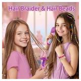 Yoloflix Hair Braiding Machine, Hair Salon Toys for Girls with Braider, Beads, Wig & Accessories, Kids Hair Styling Tool Toy Set, Christmas Birthday Toys Gifts for Girls