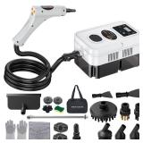 Portable Steam Cleaner Handheld Steam Cleaner High Pressure Steamer for Deep cleaning 1200ML Steam Cleaning Machine for Home Use With 6 Brushes Cleaning for Couch Auto Floor (White)