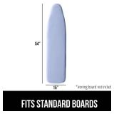 Ironing Board Cover and Padding Set, Iron Board Cover with Padding and Insulation Hot Pad, Large 15 x 54 inches in Full Size Scorch Resistant Padding, Durable, Elastic Edge, Adjustable, Blue