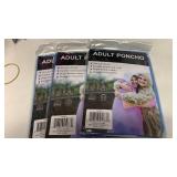 Adult Waterproof Poncho Pack set of 3 GS80