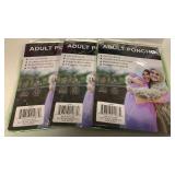 Adult Waterproof Poncho Pack set of 3 GS80