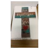 Faith Hope Love Cross Wall Decor