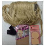 Blonde Ombre Wig with Wig Cap and Powder Puff Set