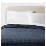 Full/Queen Jersey Quilt Dark Navy Blue - Threshold: Knitted Coverlet, OEKO-TEX Certified - Retail: $79