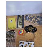 70th Birthday Party Kit Black & Gold Party Pack for 12