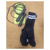 Fitness Workout Set with Blender Bottle- Blender Bottle, Jump rope (Broken End), Grip Socks, and Bottle Carrier Bag