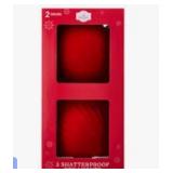 2 Red Shatterproof Ornaments