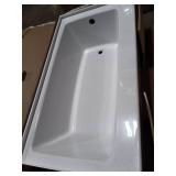 Classic 500 60 in. x 32 in. Alcove Deep Soaking Bathtub with Right Drain in High Gloss White (See Pics) - Retail: $319