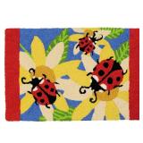 Ladybugs and Yellow Sunflowers Jellybean Accent Washable Rug 20  x 30  JB-AT028
