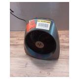 VH240 1500-Watt Gray Indoor Electric Fan Space Heater with Adjustable Thermostat , 3-Heat Settings, Safety Features - Power On, Working  - Retail: $70